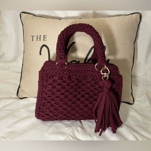 Handmade honeycomb pattern handbag